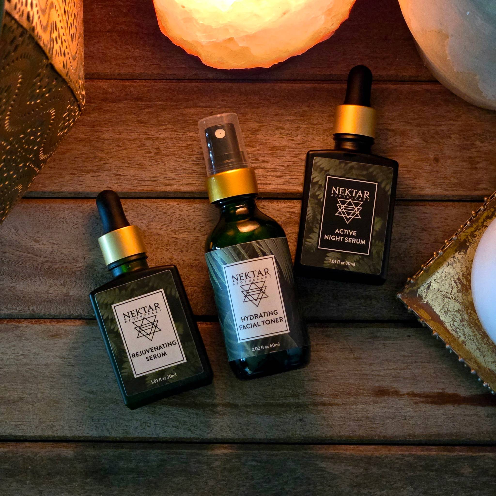 Winter Seasonal Trio - Facial Toner, Active Night Serum, Rejuvenating Serum